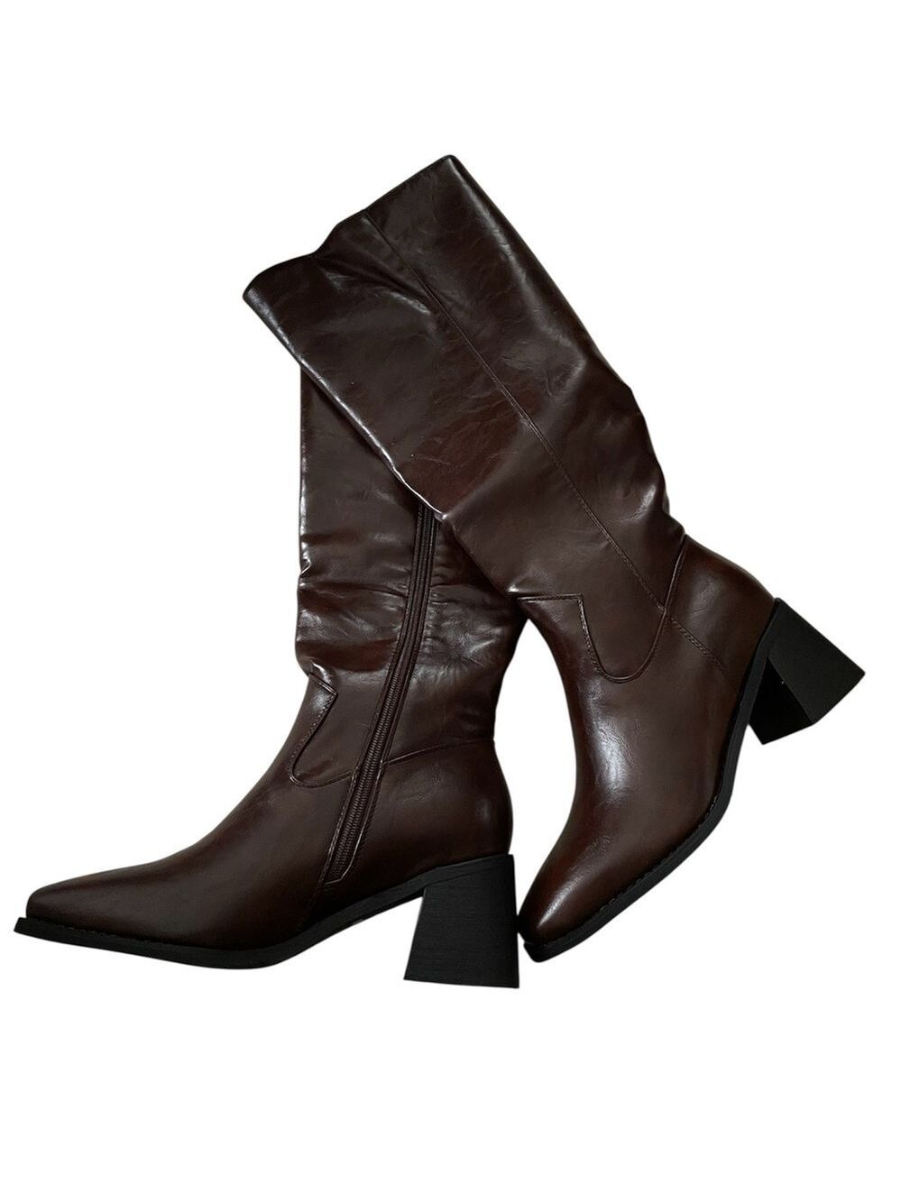 Brown Knee High Women's Boots - Picture 6 of 14